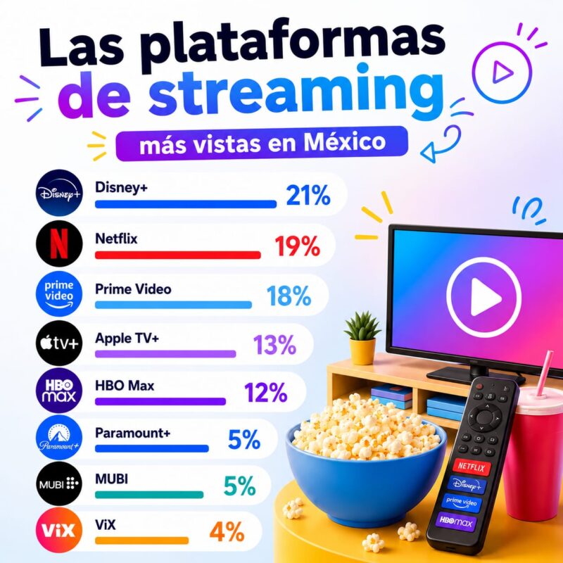 Plataformas de streaming más vistas en México